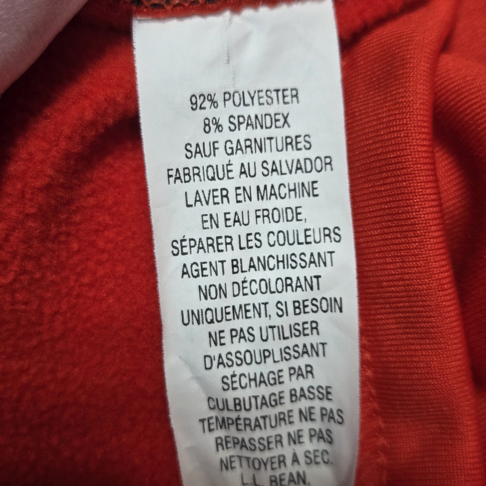 L.L. Bean Red Full Zip Red Gray Jacket Size Large Polyester Blend EUC - Picture 6 of 7